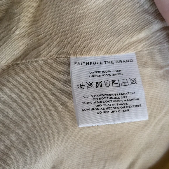 Faithfull The Brand Linen Ce Soir Beige Wrap Crop Top Size M - Picture 5 of 6